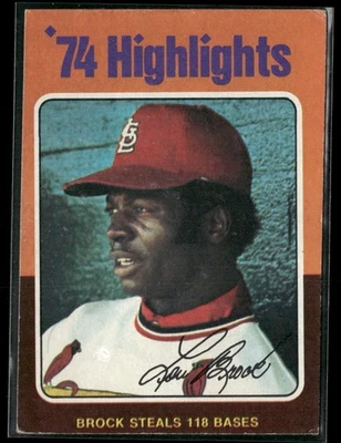 1975 Topps Lou Brock #2 Cardenales de San Luis en muy buen estado/excelente *leer* Foto 1 de 2