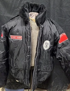 National Patrol Security Guard XL Blk Bomber Jacket Elastic Waist Has Tags - Picture 1 of 11
