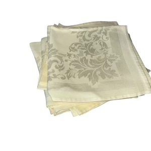 Damast Servietten 8er Set Gelb Zitrone Stoff Dinner Party Elegant - Bild 1 von 2