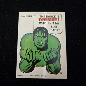 47 Incredible Hulk 1967 Philadelphia Marvel Cómic Tarjeta Canadá Mancha de Cera - Imagen 1 de 2