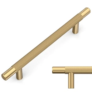 Amerdeco 10er-Pack Champagner Bronze gerändelt Schrankgriffe 6,3 Zoll Lochmitten... - Bild 1 von 4