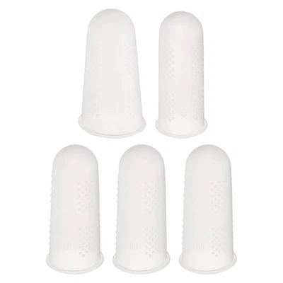 10Pcs Rubber Fingers Tips Finger Protectors Silicone Thimble 3 Sizes Transparent - Image 1 of 4