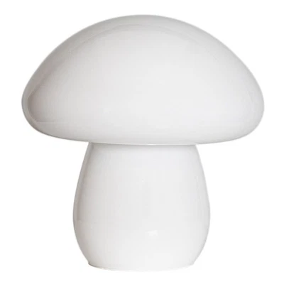 Mesa Cristal Blanco 30CM Alto E27 Decoración Hongo Diseño Moderno Auxiliar Luz - Imagen 1 de 3