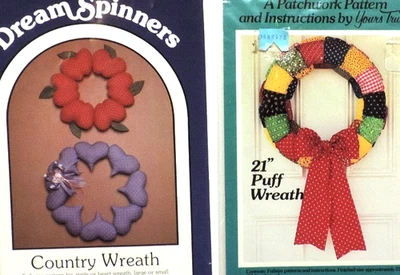2 Wreaths Pattherns Hearts, Apple Patchwork by Yours Turly/GAQF Uncut - Image 1 of 4