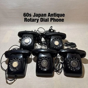 Set 5 telefoni Showa retrò Giappone anni 60 neri stile quadrante - Foto 1 di 13