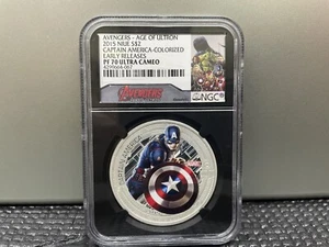 2015 NIUE Silber Marvel Avengers Captain America NGC Pf70 frühe Veröffentlichungen - Bild 1 von 8