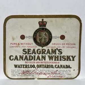 Seagram's Canadian Whisky Liquor Label - Waterloo, Ontario, Canada - Picture 1 of 2