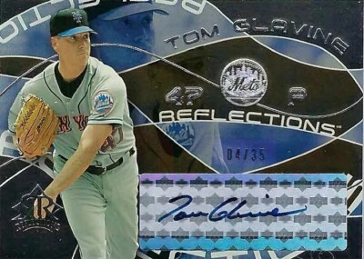 TOM GLAVINE 2004 UD Reflections Auto Autograph /35 HOF New York Mets - Image 1 of 2
