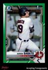 2021 Bowman Chrome Prospects Green Refractor Aaron Sabato 91/99 ROOKIE 1st TWINS