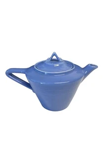Vintage HOMER LAUGHLIN Harlequin Pottery Teapot in Mauve Blue Glaze - Picture 1 of 12