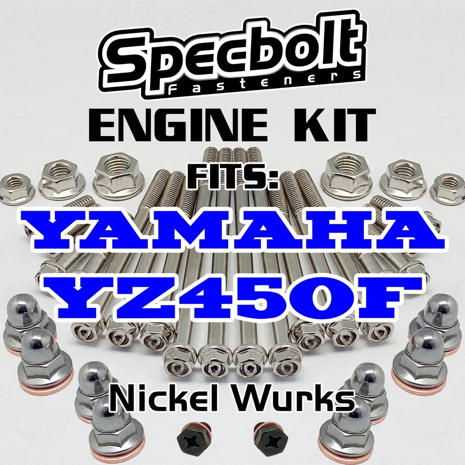 2004 YZ450F Engine Bolt Kit for Yamaha YZF450 Specbolt Nickel Wurks Ti Look - Image 1 of 3
