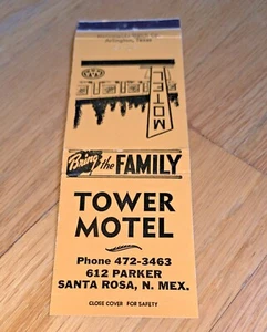 Vintage TOWER MOTEL Matchbook Cover -612 Parker SANTA ROSA NEW MEXICO - Picture 1 of 4