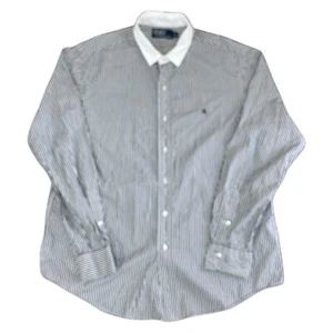 Polo Ralph Lauren Striped Shirt Bleecker Long Sleeve Button Down Black Mens XL - Picture 1 of 7