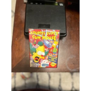 Krusty's Super Fun House (SEGA Genesis, 1992) Cib Complete w/ Manual TESTED - Picture 1 of 4