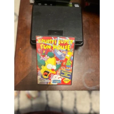Krusty's Super Fun House (SEGA Genesis, 1992) Cib Complete w/ Manual TESTED - Image 1 of 4