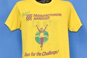 vtg 80s MANUFACTURERS HANOVER RUN FOR CORPORATE CHALLENGE TEAM 1987 t-shirt M