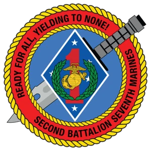 USMC 2nd Battalion 7th Marine Insignia Patch vinyl decal for car, truck, window - Picture 1 of 1