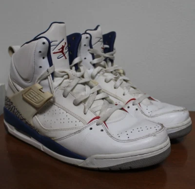 Tamanho 11.5 - Air Jordan Flight 45 High White Trail Blue 2009 - Imagem 1 de 4
