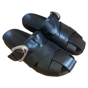 Aerosoles Damen Liberty Pantolette Fischer Sandalen schwarz Echtleder Gr. 7,5 - Bild 1 von 10