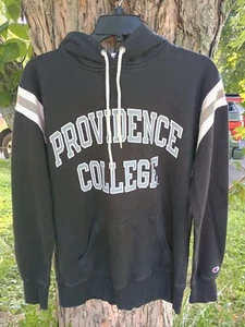 Y2K Champion Providence College Spellout M Hoodie Black Hooded Sweatshirt - Picture 1 of 4