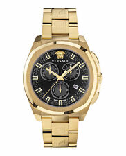 Versace Para Hombre Versace Geo IP Oro Amarillo Pulsera Reloj De Moda 43mm