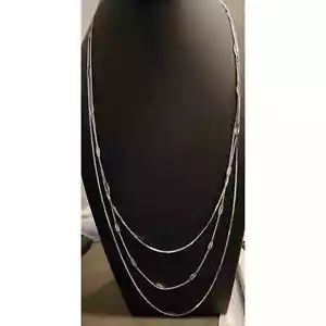 LOVELY VINTAGE 3 STRANDED TIERED NAPIER NECKLACE -36", 33", 30" LONG - Picture 1 of 4
