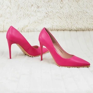 Zapatos de tacón alto Revenge Fucsia de 4,5" punta puntiaguda suela de bomba 7-11 - Imagen 1 de 10