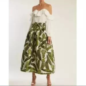 Top in maglia giogo ritagliata spalla misto seta nuovo con etichette Oscar de la Renta - Foto 1 di 5