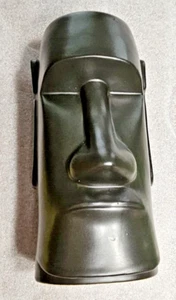 Vintage Tiki Mug Black Satin Easter Island Head Maui Hawaii Japan OMC Otagiri - Picture 1 of 8