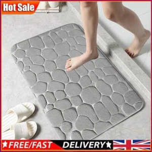 Cobblestone Embossed Bathroom Rug Water Absorbing Non-Slip Washable for Bathroom - Picture 1 of 15