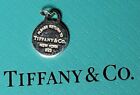 Please Return Tiffany & Co New York Sterling Silver Round Tag Pendant Charm Mini