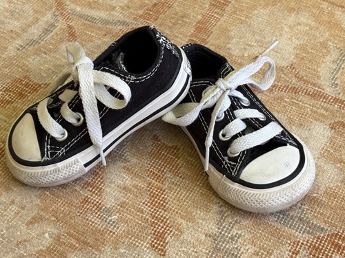 SNEAKER CONVERSE BAMBINO BAMBINO NERO STRINGATO BASSO 3 DOPPIA LINGUETTA TELA