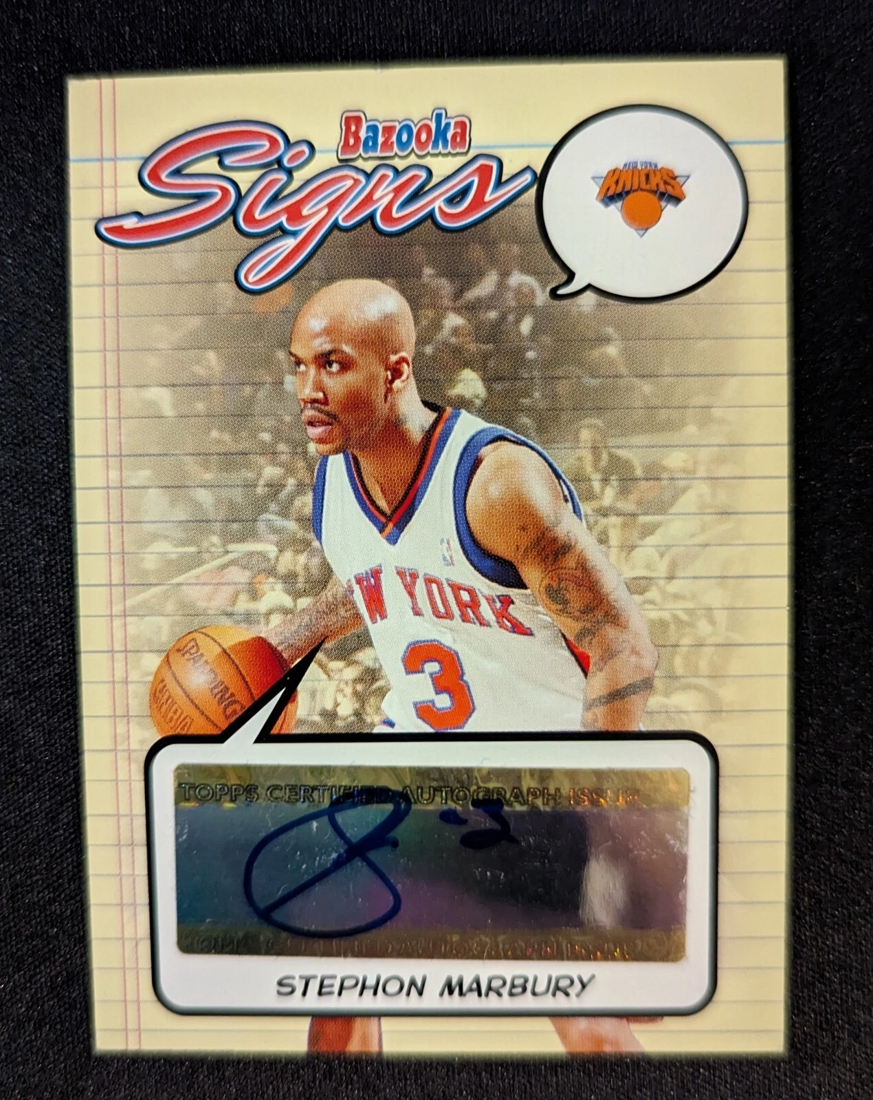 2005 Stephon Marbury Bazooka Signs Autograph. New York Knicks #BS-SM