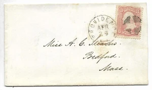 USA Providence RI to BEDFORD Ma Cover CORK Cancel 4 palets circa 1861 - Picture 1 of 1