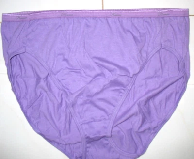 HANES - НОВЫЙ - ХЛОПОК СМЕСЬ - 10 / 3XL - ФИОЛЕТОВЫЙ - БЕЗ ЯРЛЫКОВ - HI-CUT ТРУСИКИ - Изображение 1 из 2