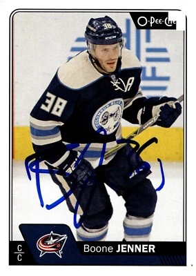 Boone Jenner - Signed 2016-17 O-Pee-Chee Card #37 - Columbus Blue Jackets - Image 1 of 2