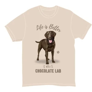 Life is Better with a Chocolate Lab-Camiseta Unisex-NUEVA CON ETIQUETAS-Envío Gratis - Imagen 1 de 1