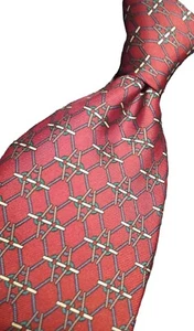 Neu ohne Etikett Peterborough Row Herrenkrawatte rot Twill 100 % Seide Krawatte Gliedermuster klassisch - Bild 1 von 5