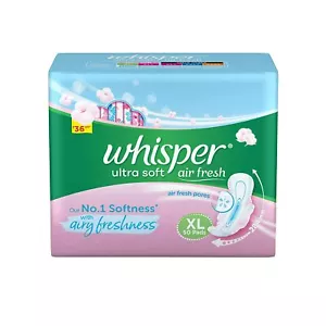 Whisper Ultra Soft Sanitary Pads For Women, X-Large Pack of 50 Napkins - Picture 1 of 7