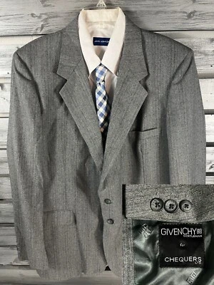 Chaqueta Blazer De Colección Givenchy Gris Pesada 100% Lana 2 Botones Para Hombre 46 Foto 1 de 4
