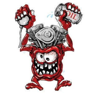 LETHAL THREAT "V-TWIN ENGINE HEAD MONSTER" MINI STICKER - DECAL - Bild 1 von 2