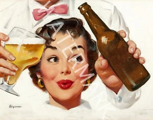 A Cool Beverage - Gil Elvgren - 1954 Classic Image - 10x8 Photo Print - Bild 1 von 1