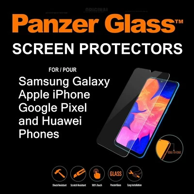 Panzer Glass Screen Protector Cover for Samsung Galaxy Apple iPhone Google Huawe - Image 1 of 2