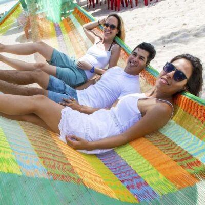 MacaMex Mexikanische Netzhängematte - Matrimonial Multicolor Plus / 2 Persone... - Bild 1 von 4