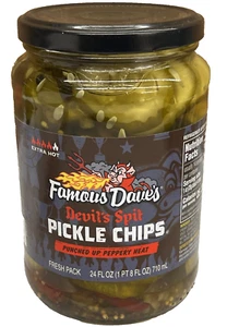 Famous Dave's Extra Hot Devil's Spit Pickle Chips 24 oz Daves - Picture 1 of 1