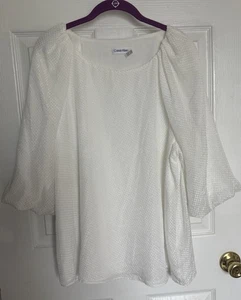Calvin Klein Bluse Damen Large Polyester Kurzarm Rundhals Capsule - Bild 1 von 4