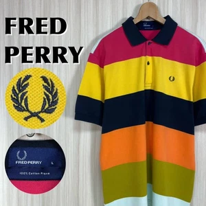 Mens FRED PERRY Rare FRED PERRY Fred Perry Embroidered Logo Laurel Thick Stripe - Picture 1 of 10
