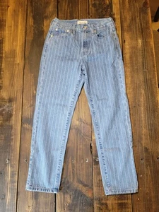 Madewell Jeans Perfect Vintage Crop Jean Size 26 Medium Wash Pin Stripe Denim - Picture 1 of 13