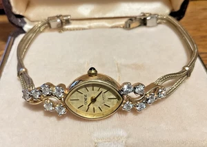 14K Gold & Diamond Geneve Ladies Watch Gold Plated Spidel Band - Picture 1 of 13