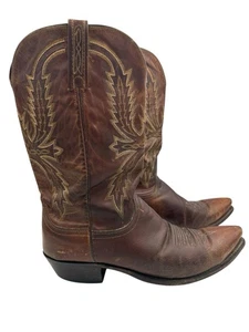 Botas de cuero de cabra marrón vaquero punta corta Mad Dog Lucchese N1547 para hombre 11 D - Imagen 1 de 12